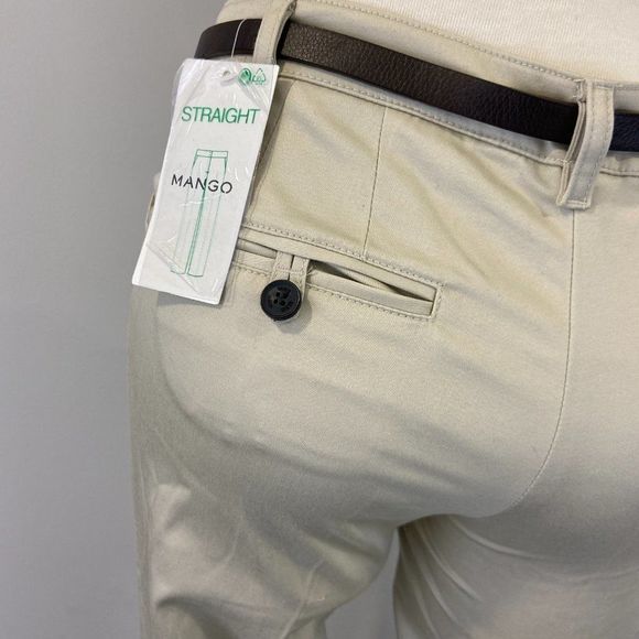 MANGO Straight Beige Pants NWT‎ - Picture 10 of 11